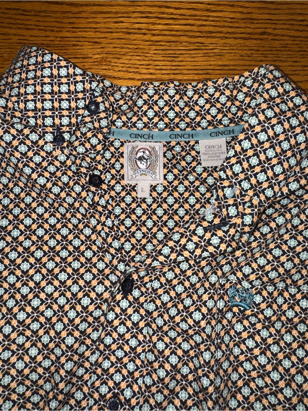 Men's Cinch Patterned Button-Up - Picture 3 of 3